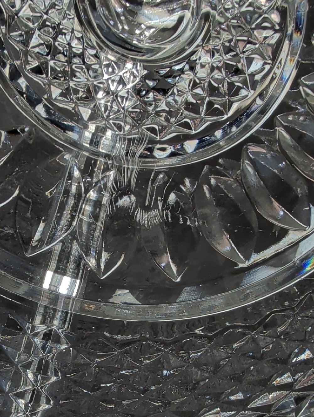 Lead Glass Relish Tray 3 Compartment - Picture 6 of 7